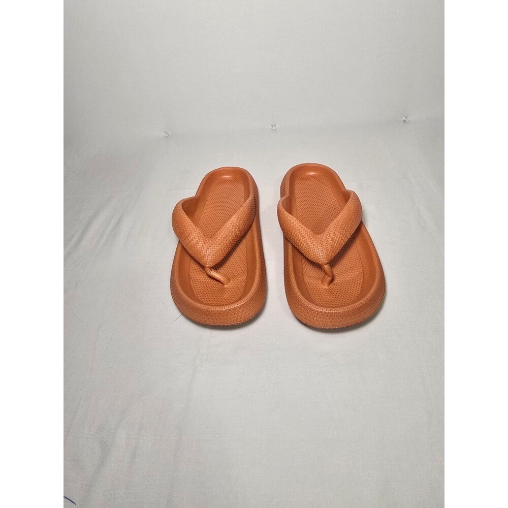 Beach Flip-Flops Ladies Size 38-39 Platform EVA Material Orange New